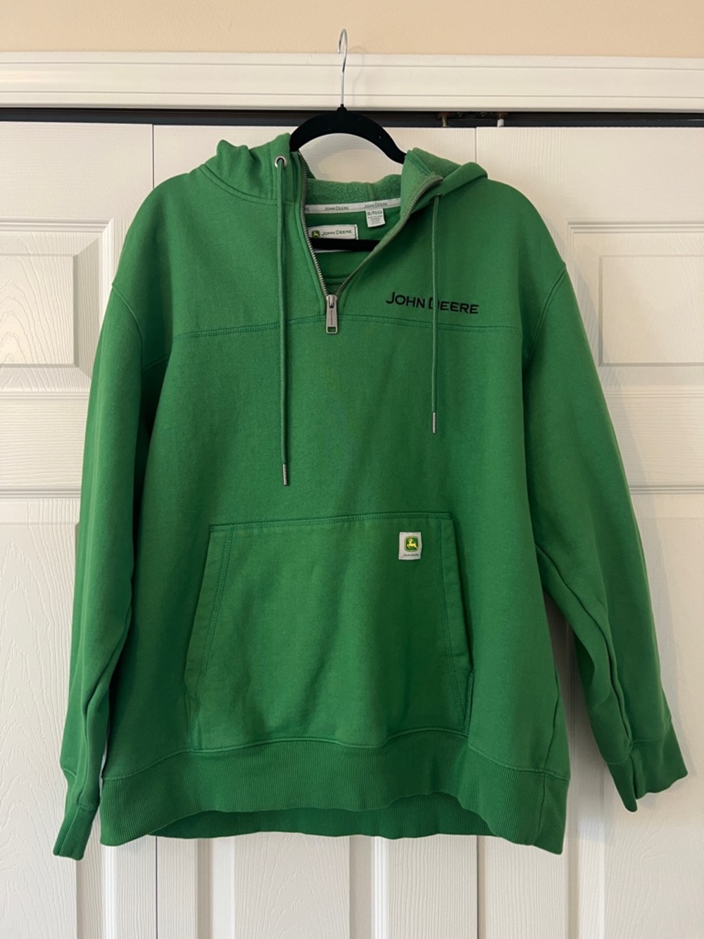 John Deere Green Quarter-Zip Hoodie Sweatshirt